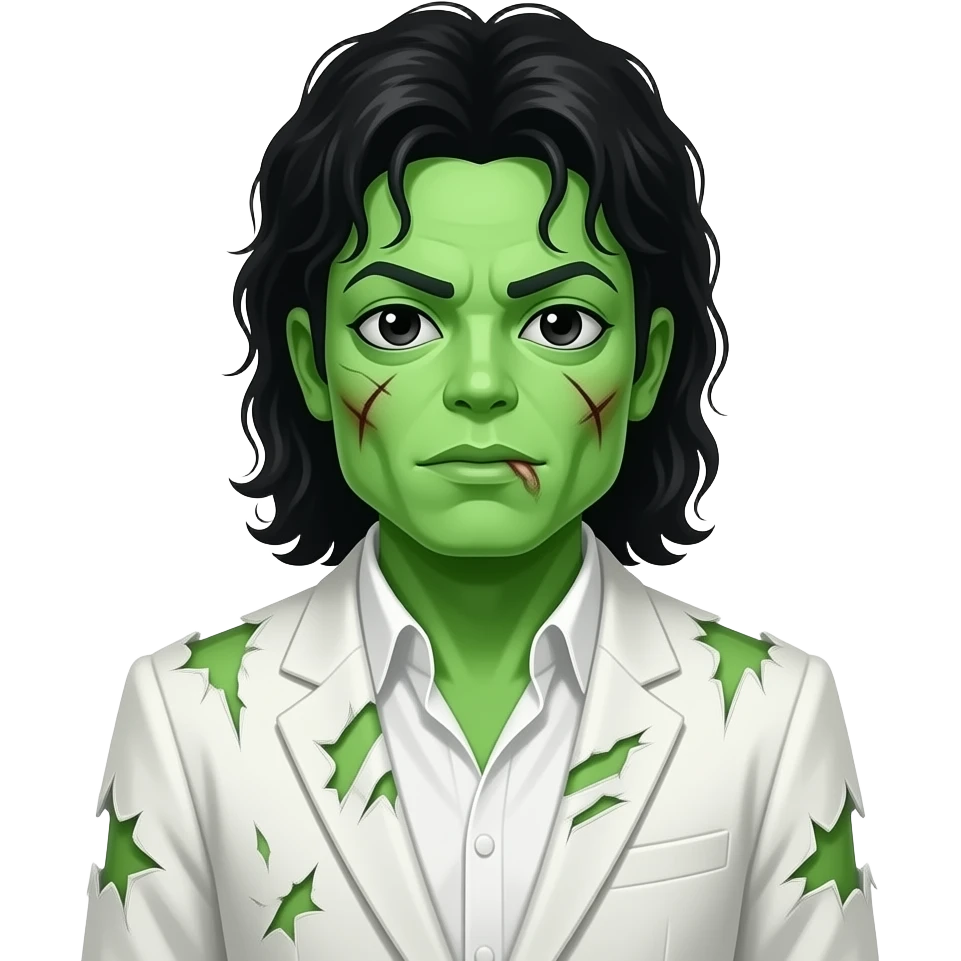 Micheal jackson zombie green face emoji
