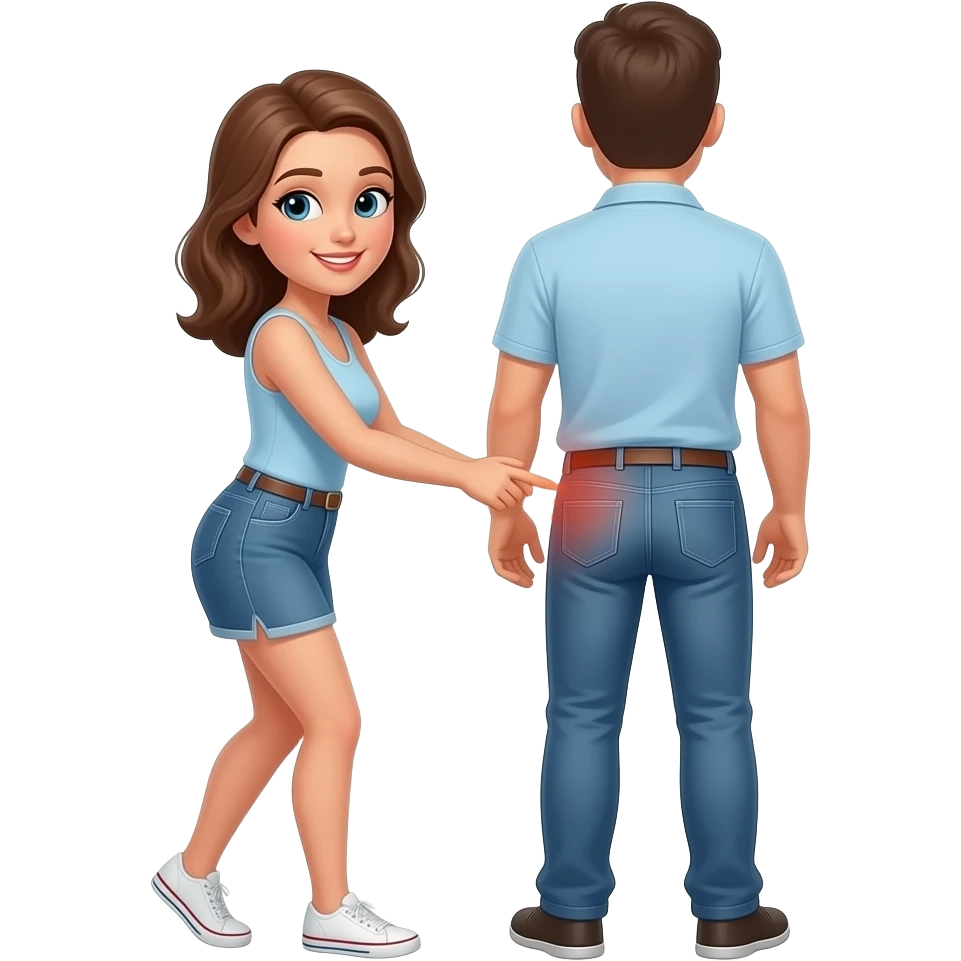 Woman spanking man's bottom emoji