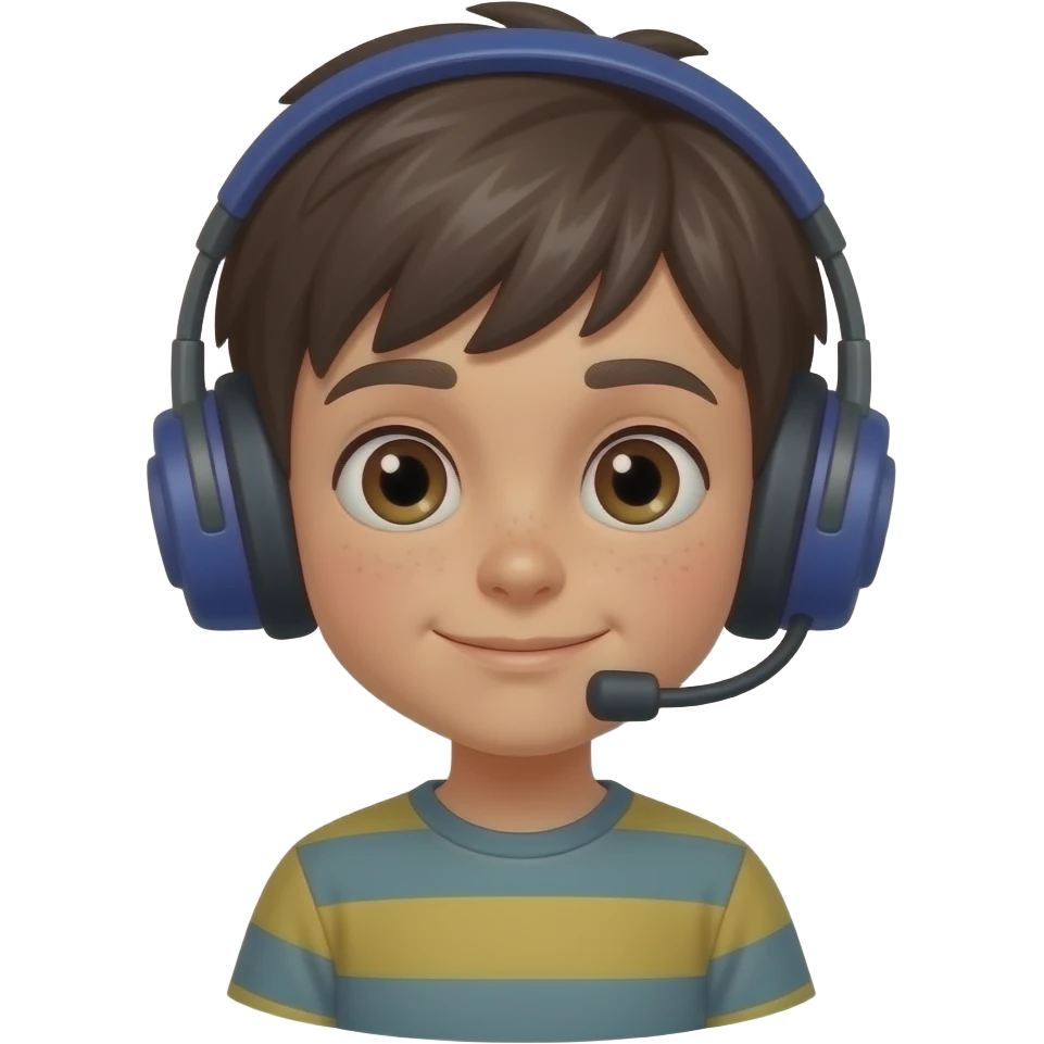 a boy think about a dream of gaming creator emoji