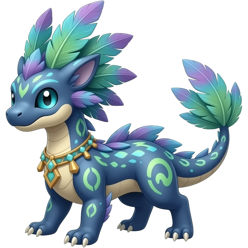 Shiny exotic feathery tribal tropical bioluminescent edgy cool Salandit-Salamence-Ekans-Seviper-Salazzle-Fakemon-hybrid emoji