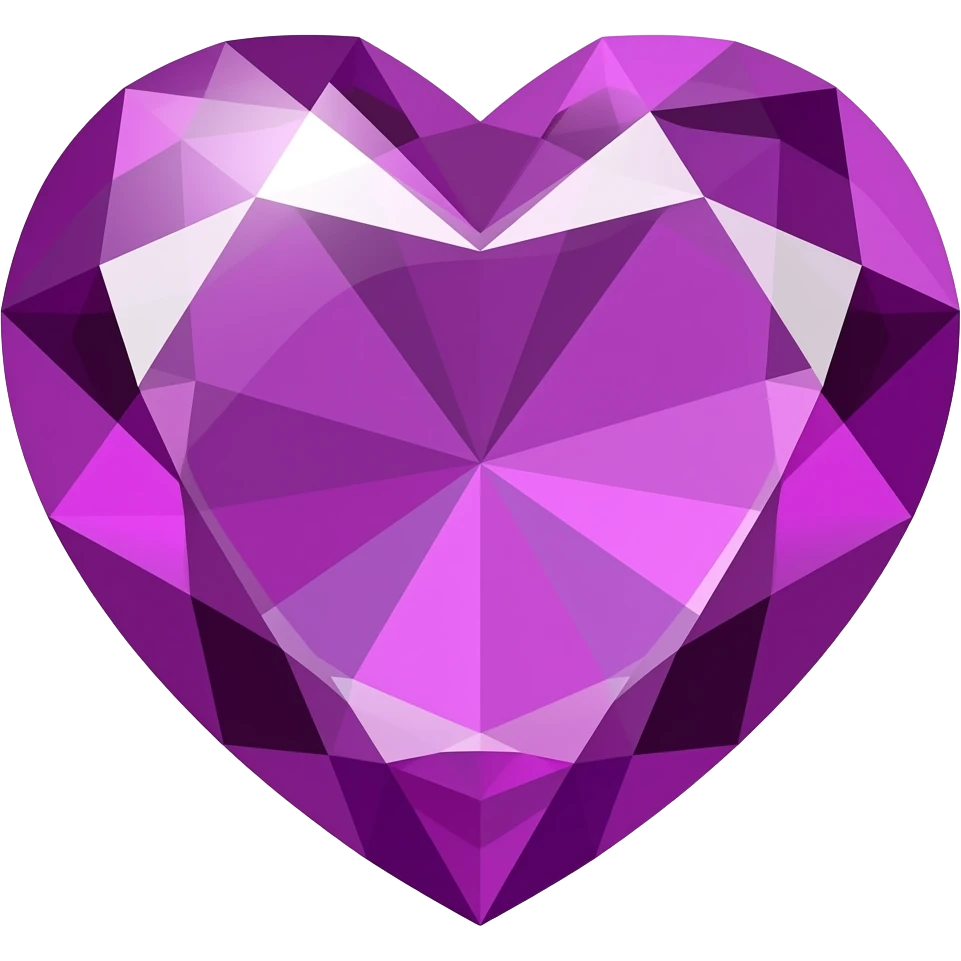 bright purple shiny heart gem emoji