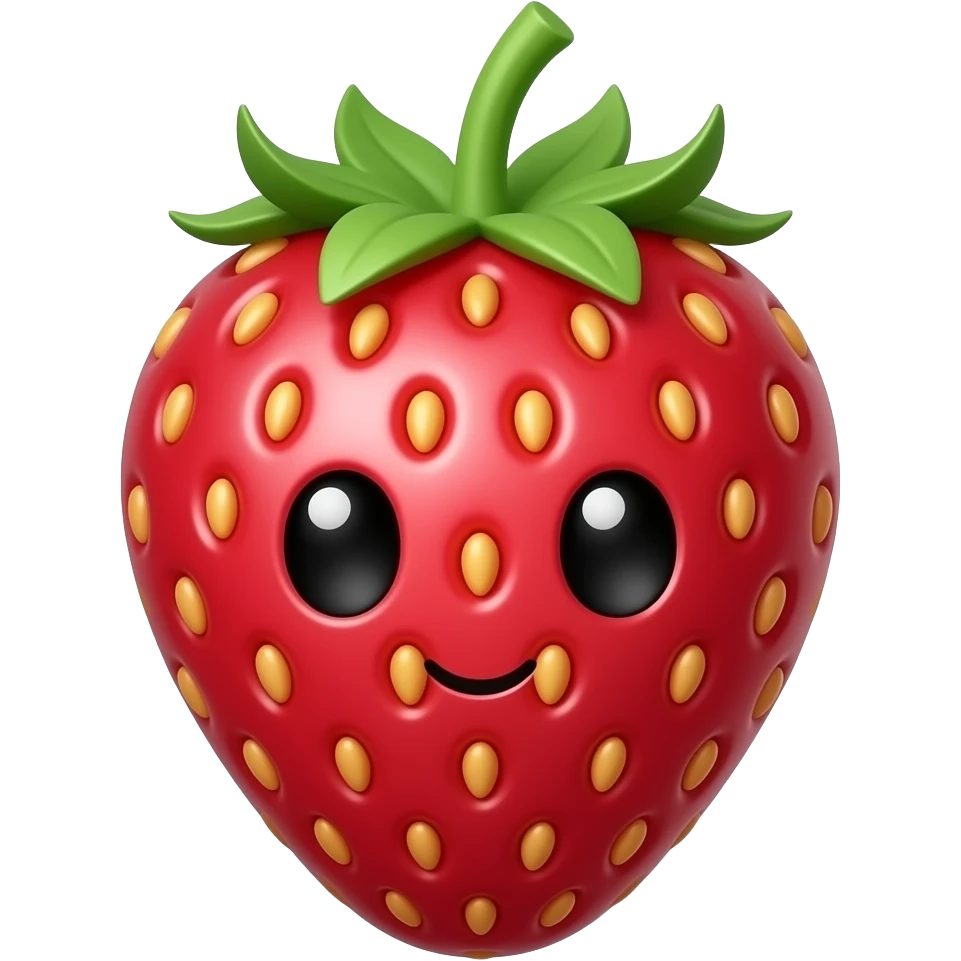 Fraise avec des yeux mignons emoji