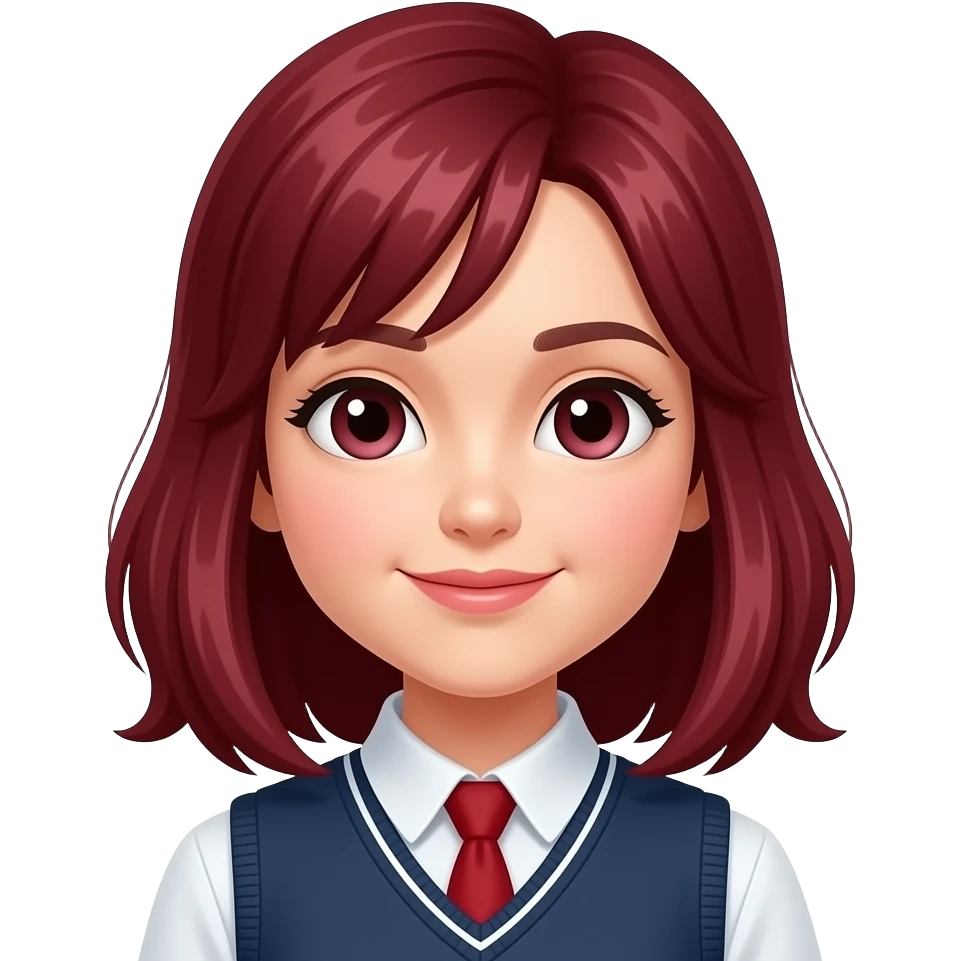 Teacher girl with dark red hair emoji