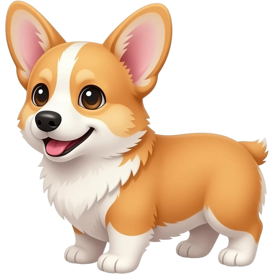 Happy corgi puppy saying I’m old school emoji