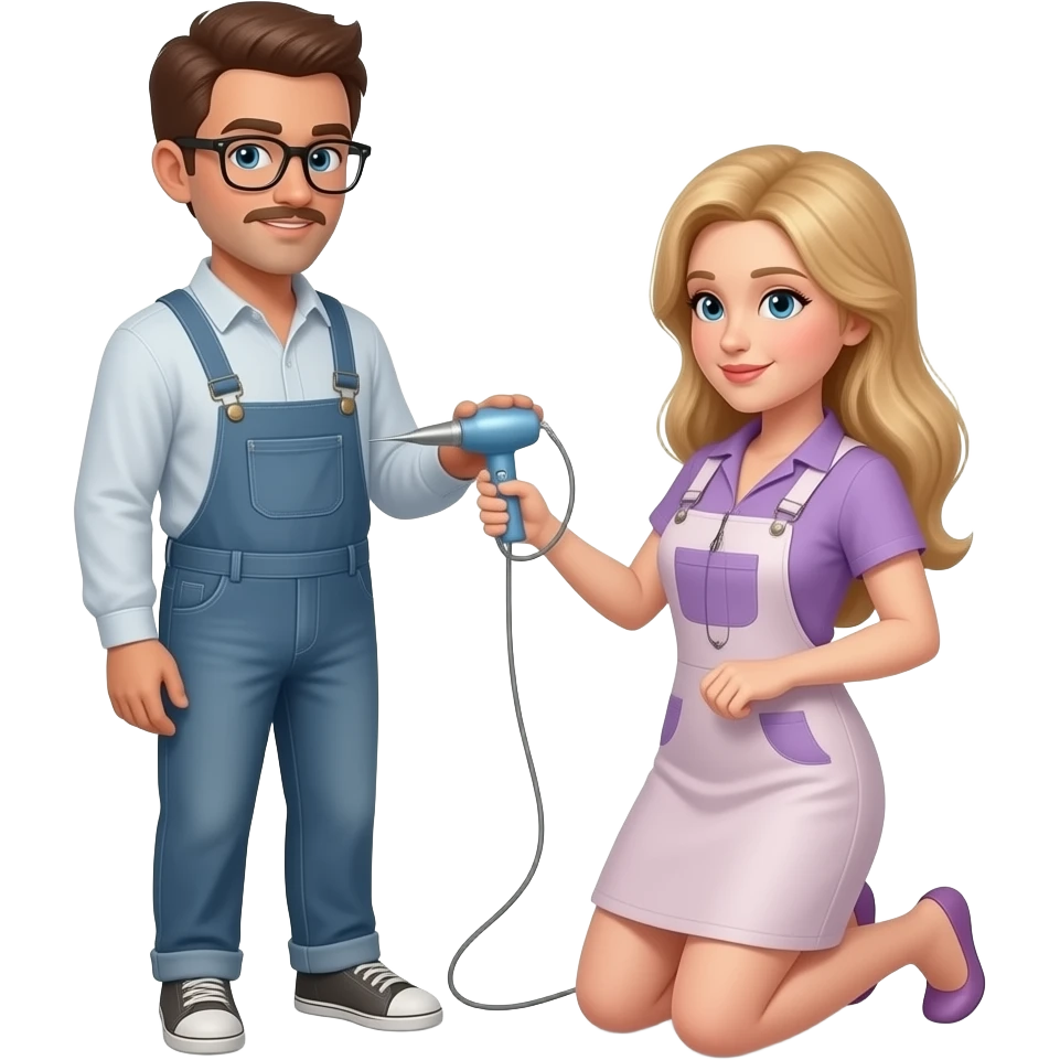 Woman pegging man emoji