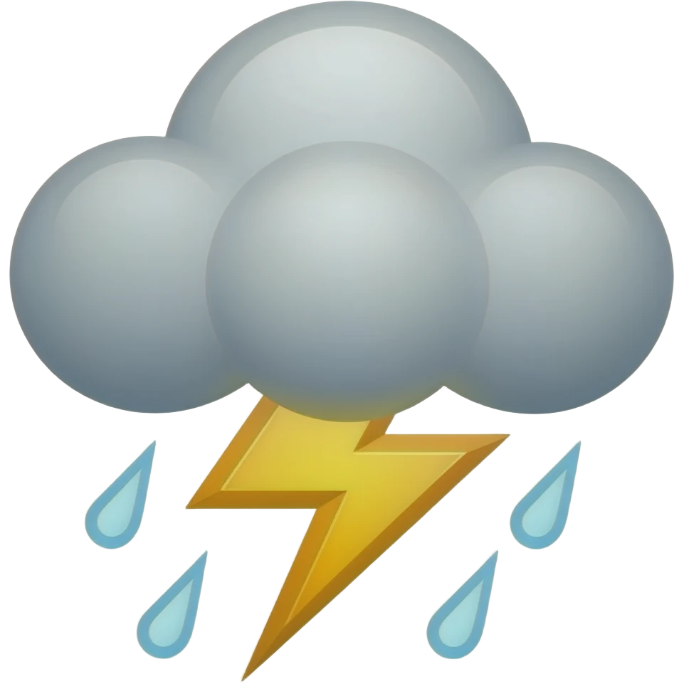 cloud with a thunder emoji
