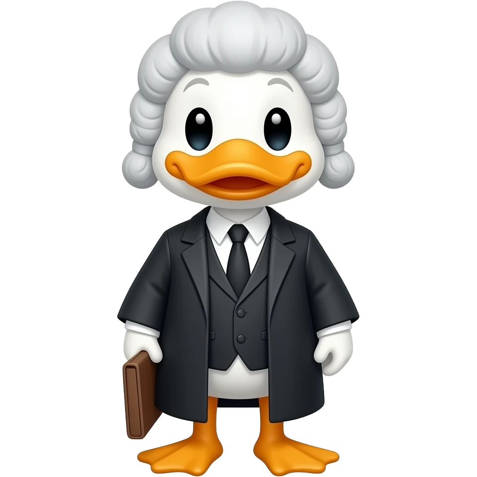 Duck dressed like a barrister emoji