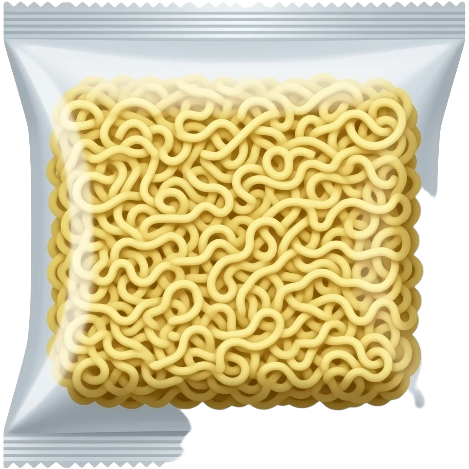 포장지,그릇,국물 없이 생라면 사리만 emoji