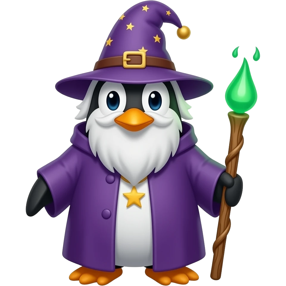 Penguin Wizard emoji