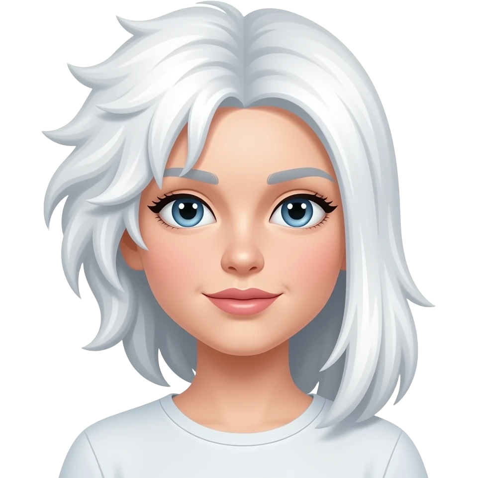 Chica tés blanca chica mitad pelo chino y la otra lacio emoji