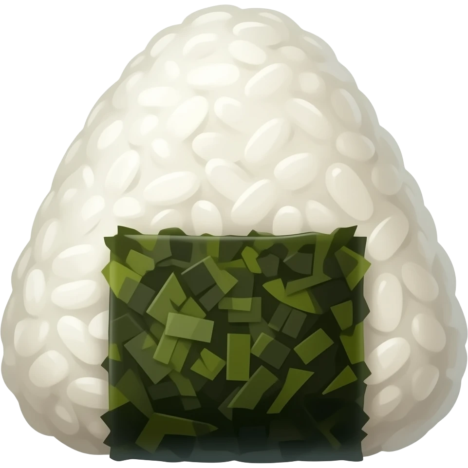rice ball with only seaweed flakes emoji
