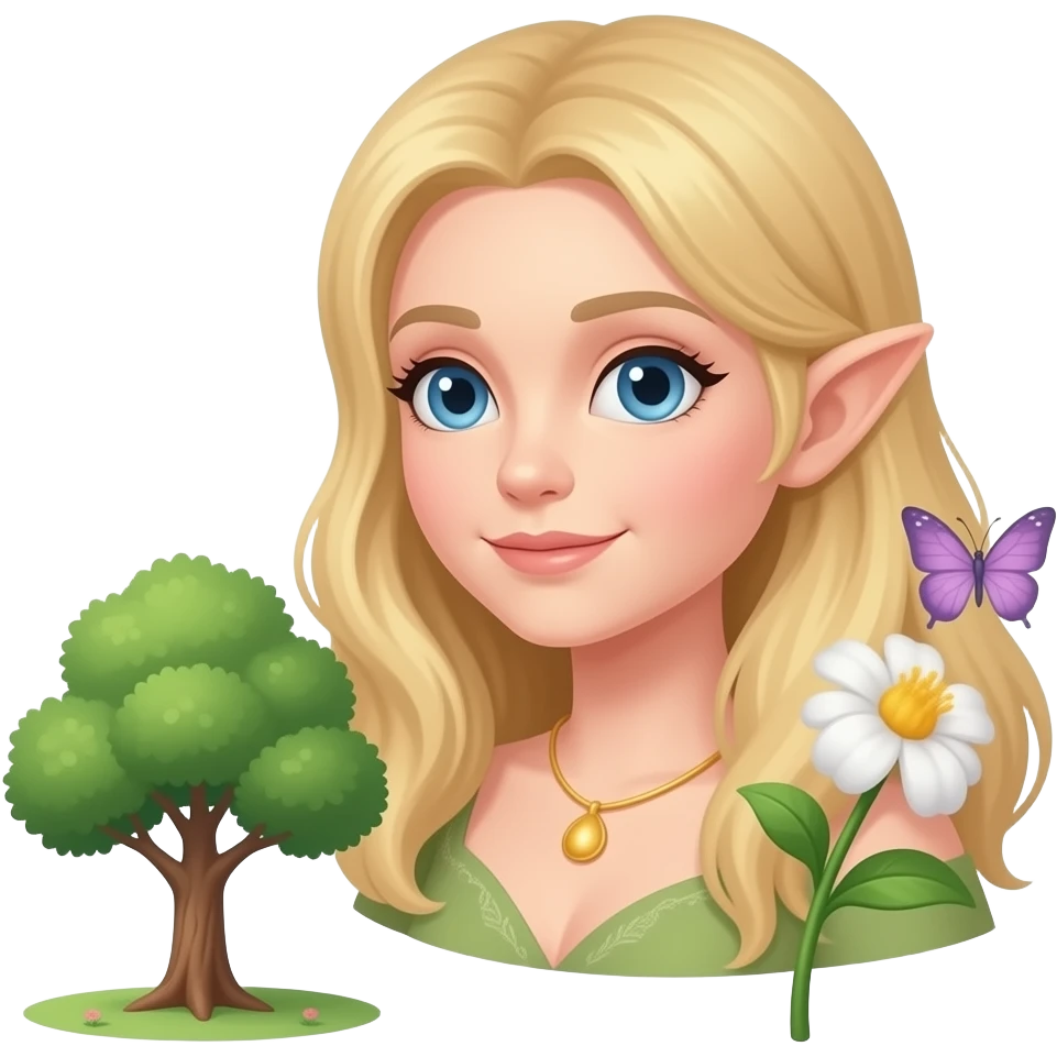 🧝🏻‍♀️🌺🌳🦋🌞 emoji