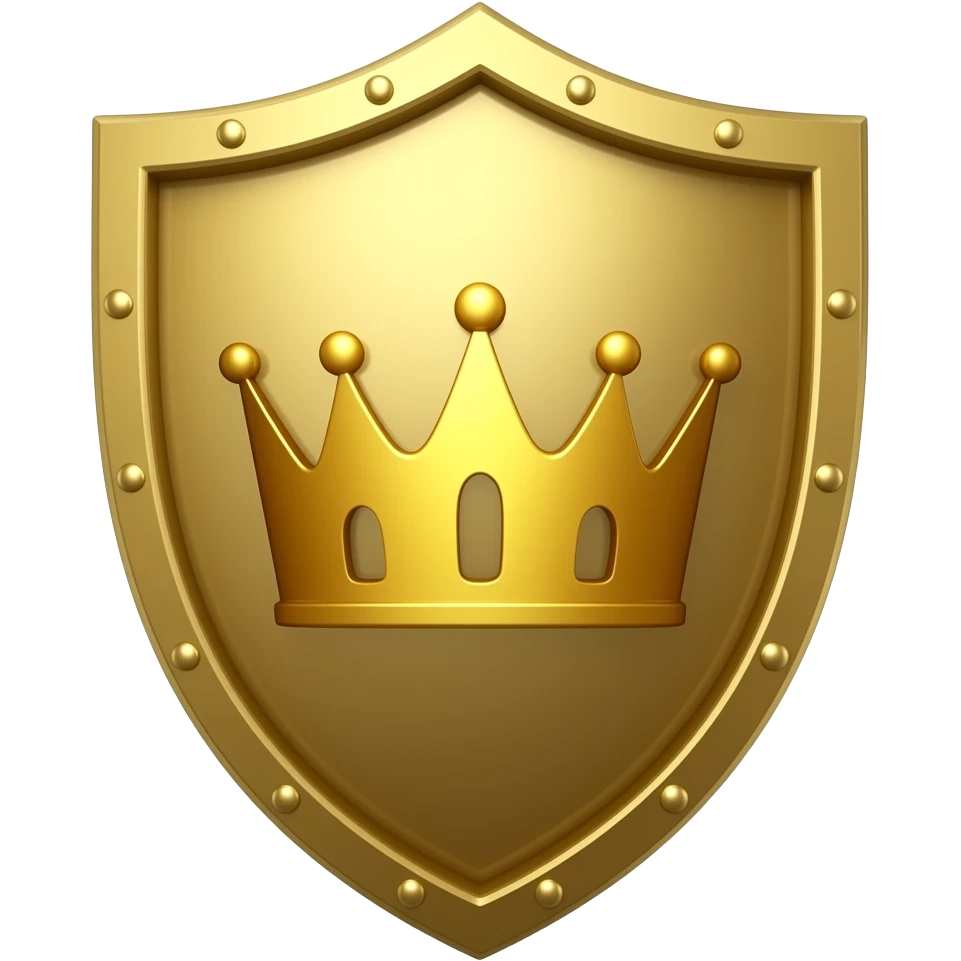 Quero un emoji de un escudo de oro con una corona en medio emoji