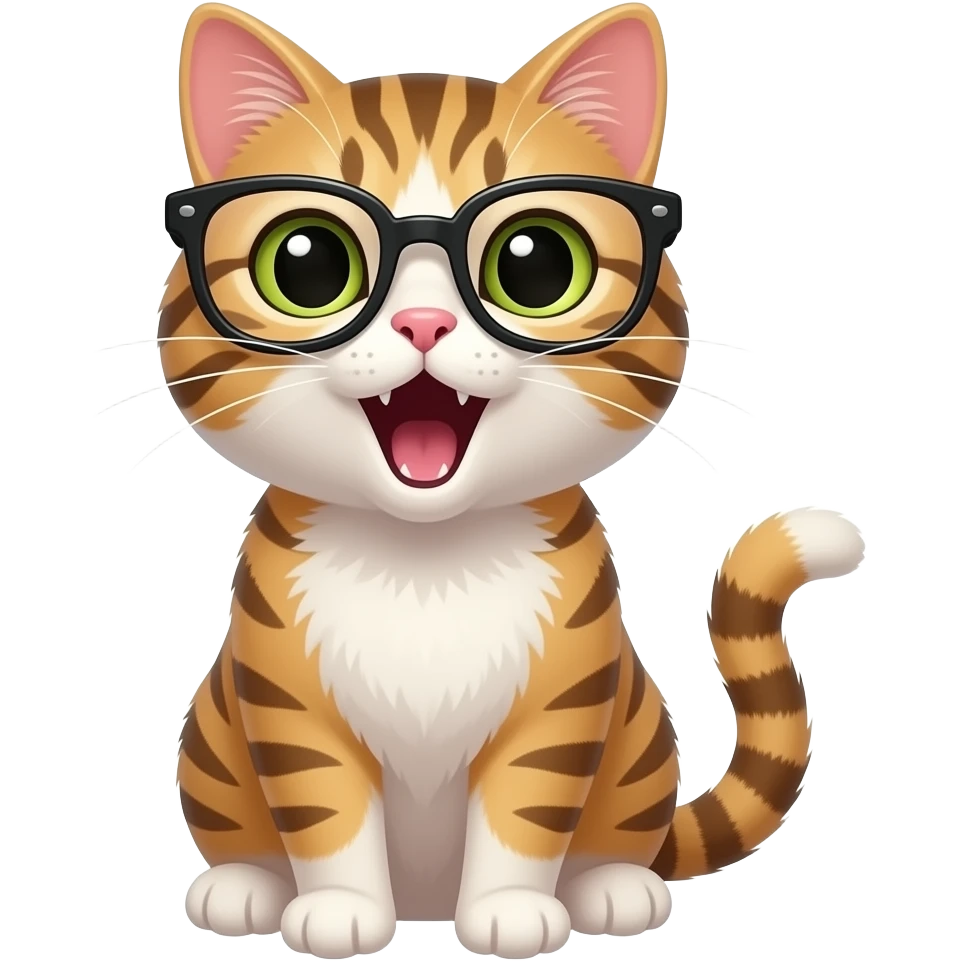 گربه ای که عینک میو میو زده emoji