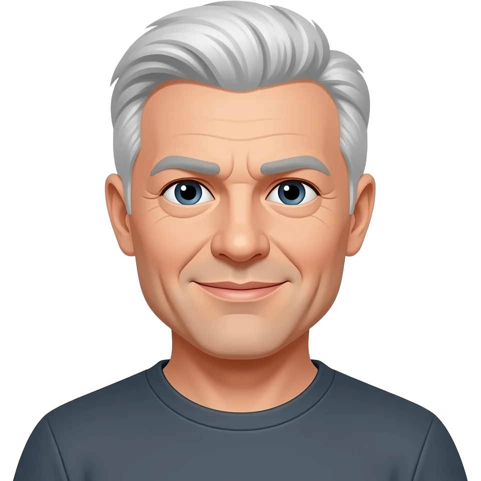 Please turn his hair white in this image emoji