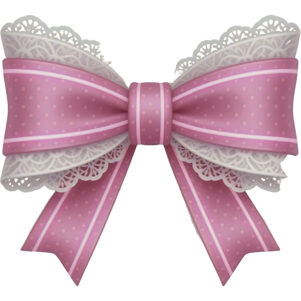 vintage rococo pink neon bow with lace and frills emoji