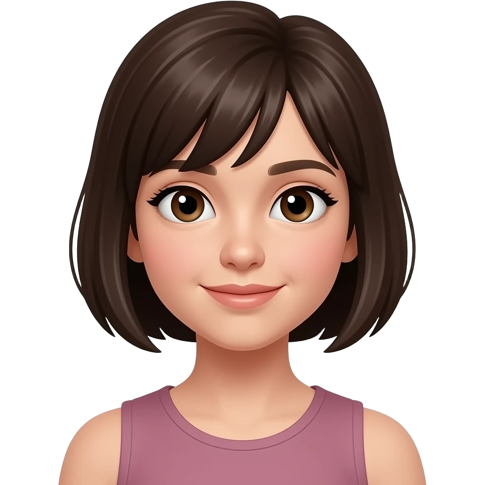brunette short haired teen girl emoji