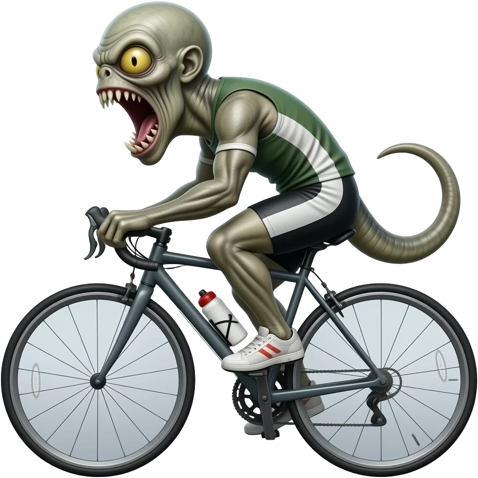 Unknown terrifying creature scaring cyclists emoji