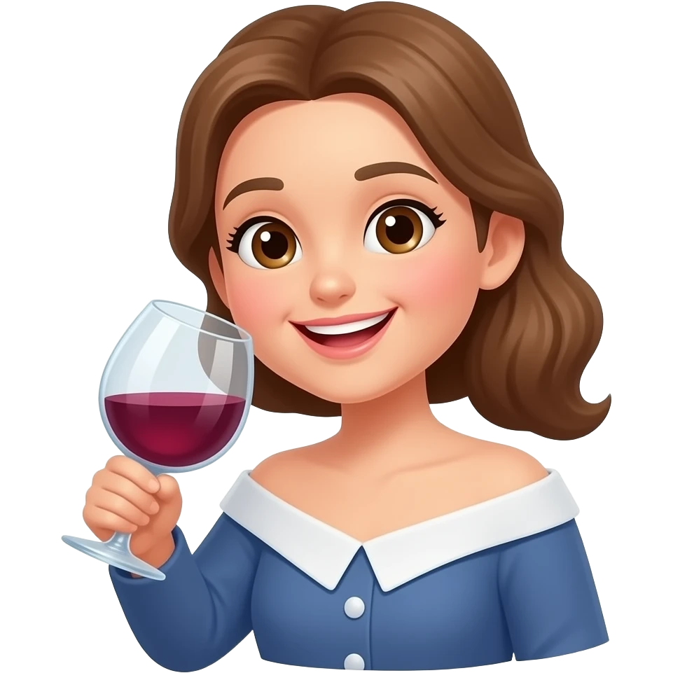 Smiley face drinking wine emoji