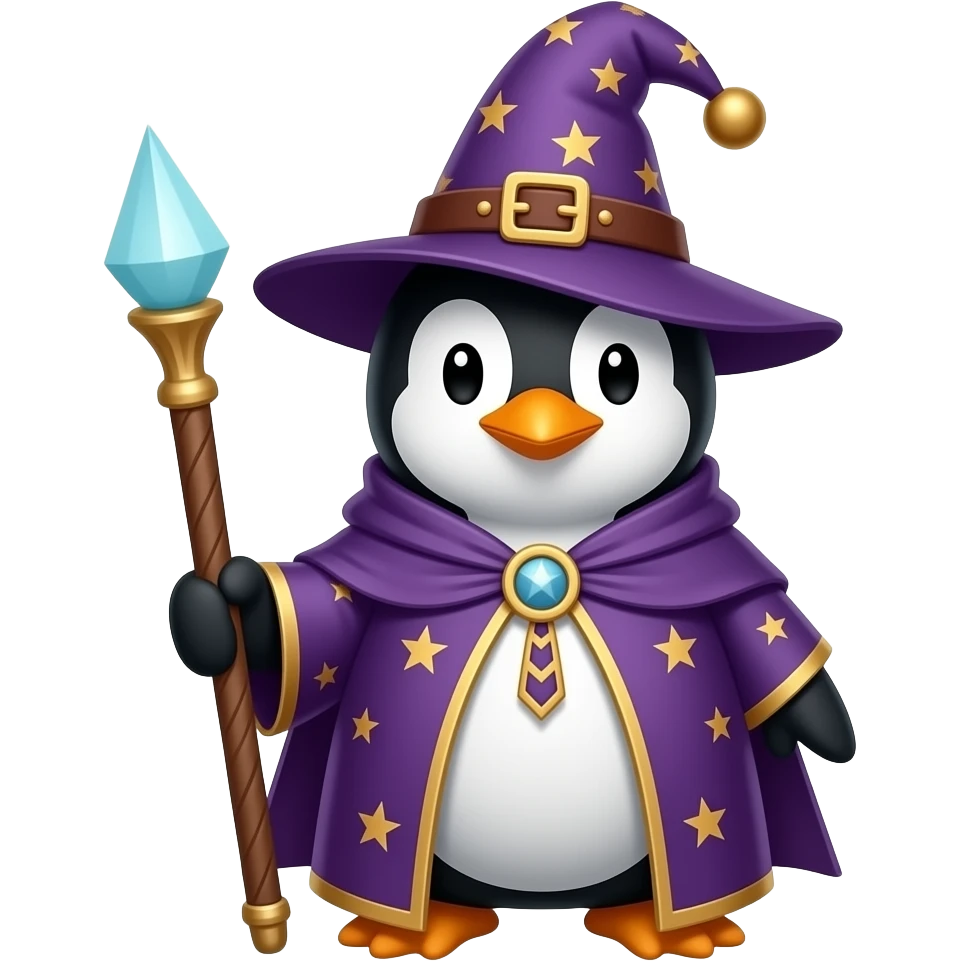 Penguin Wizard emoji
