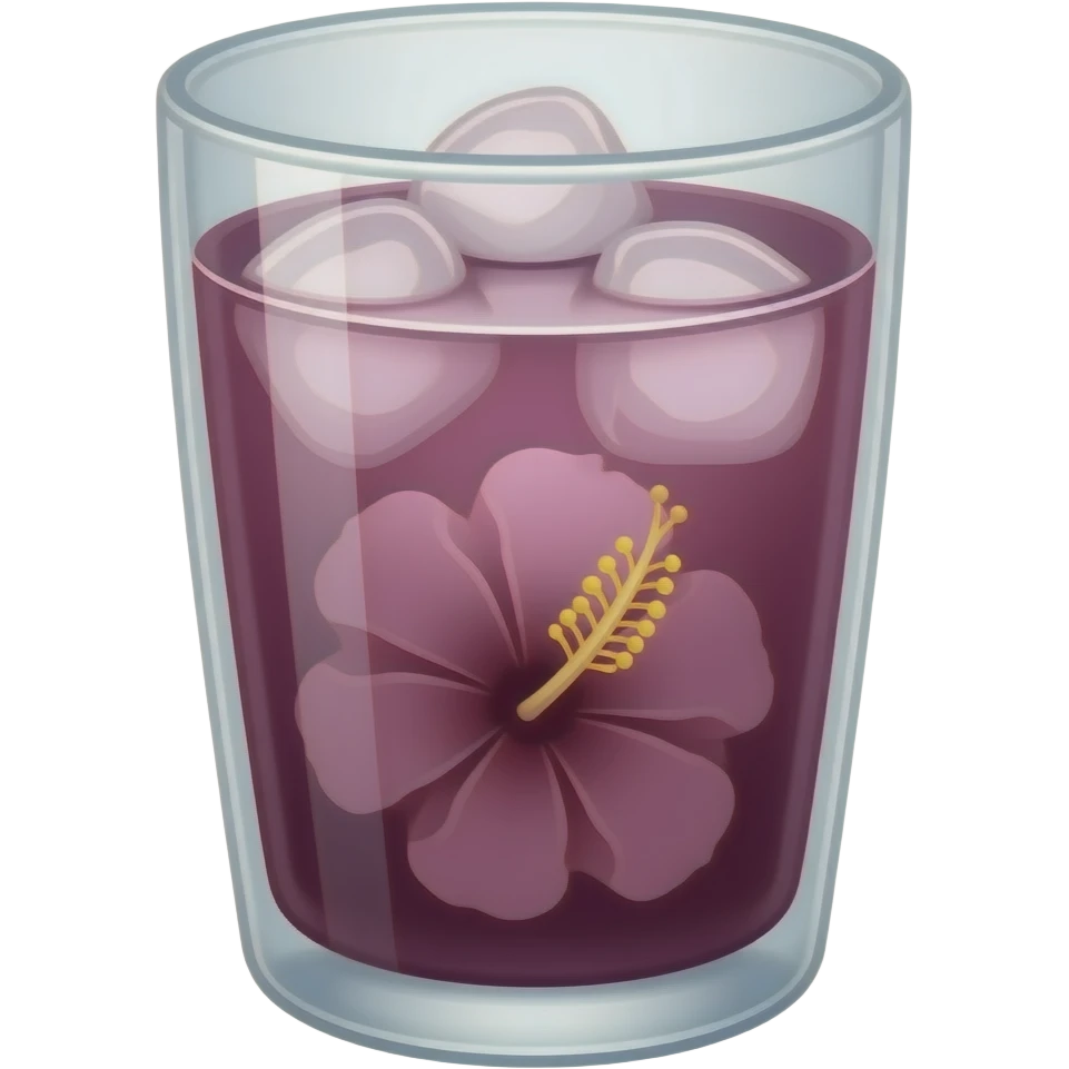 jus de bissap fleur d'hibiscus avec des carré de glaçons emoji