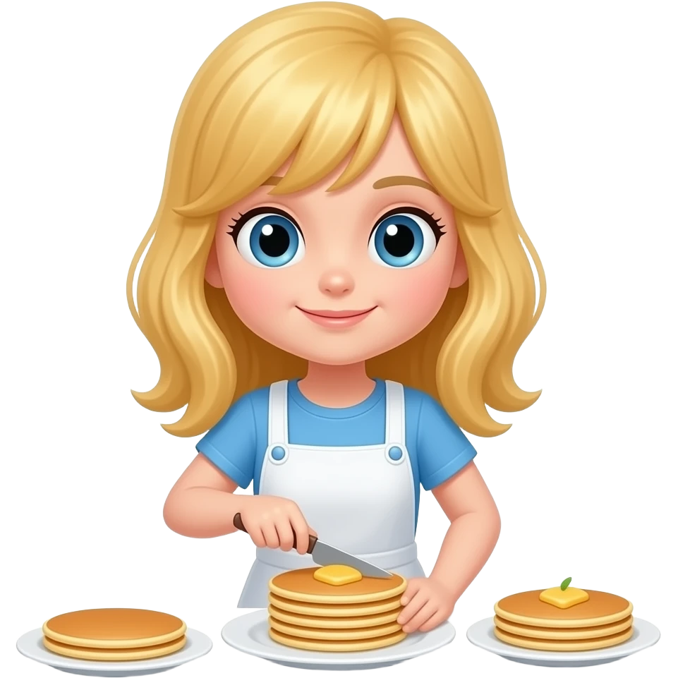 Blonde girl who make pancakes emoji