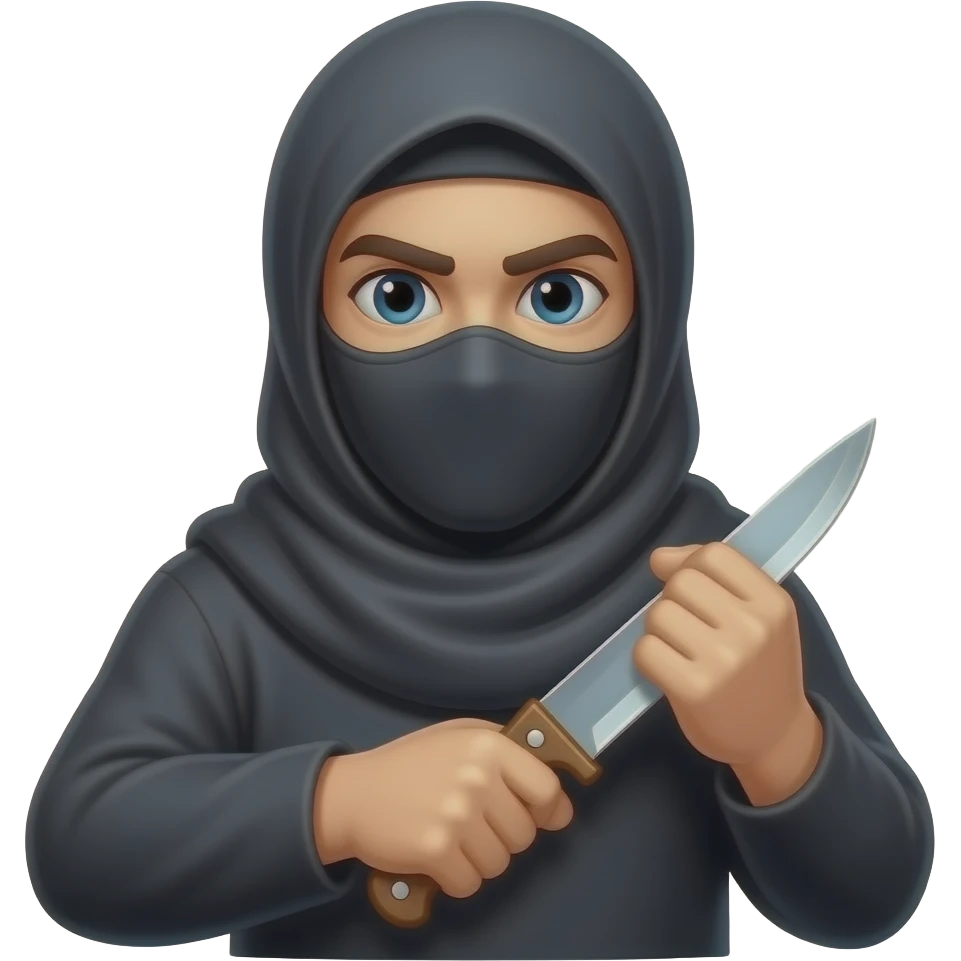 muslim terrorist with knife emoji