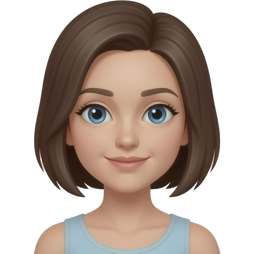 Tilly blue eyes short brown  hair emoji