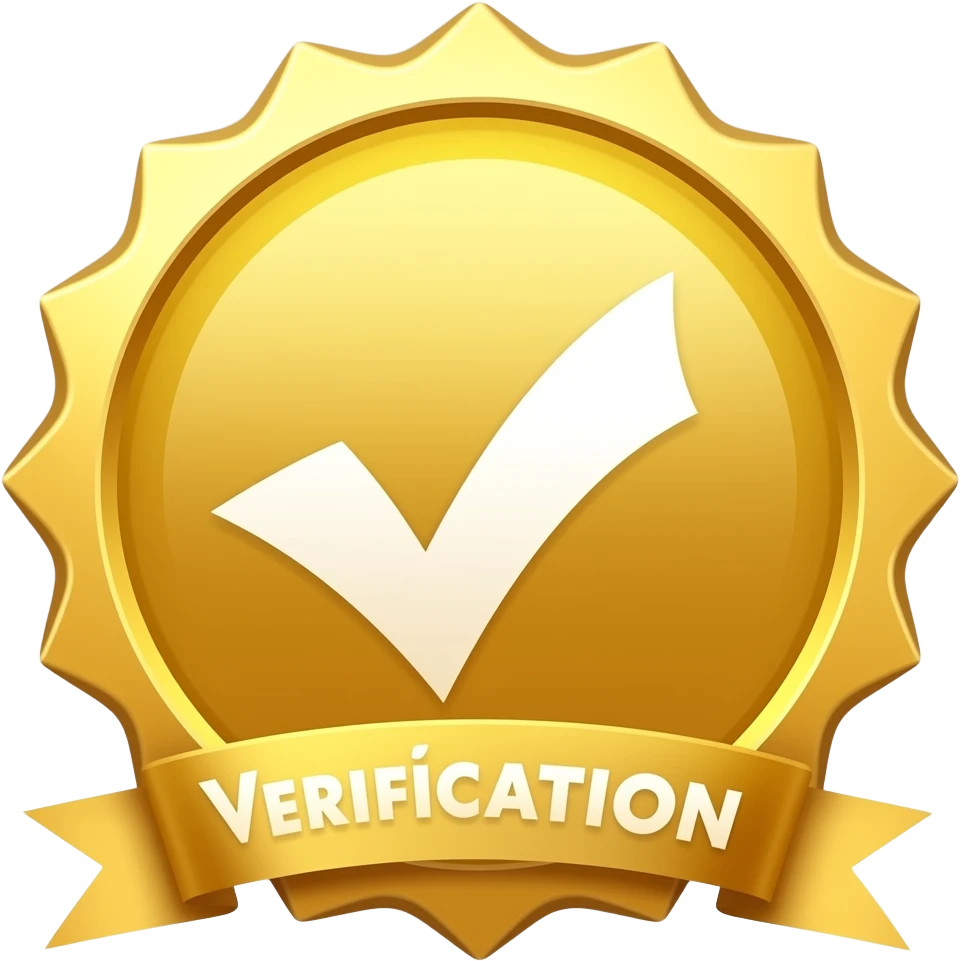 Verificado de oro brillante que brille como una luz emoji