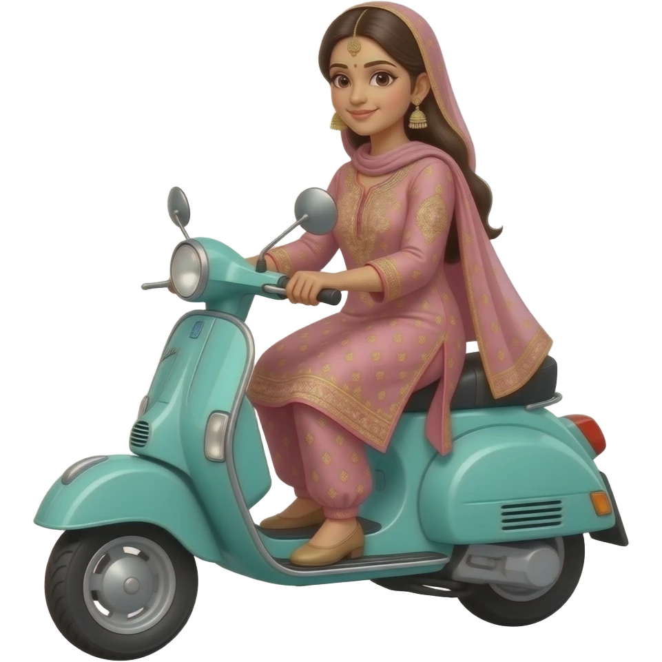 Scooty salwar suit indian lady with specx dive emoji