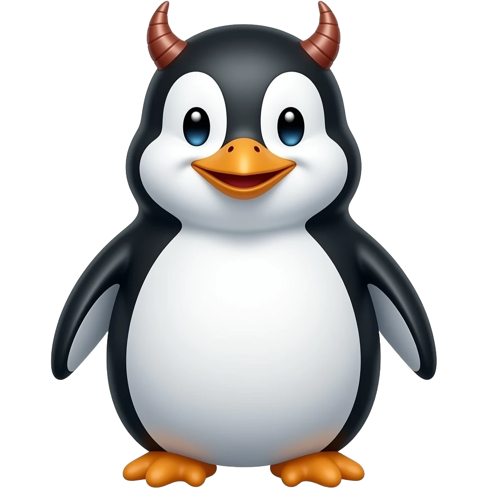 Penguin devil emoji