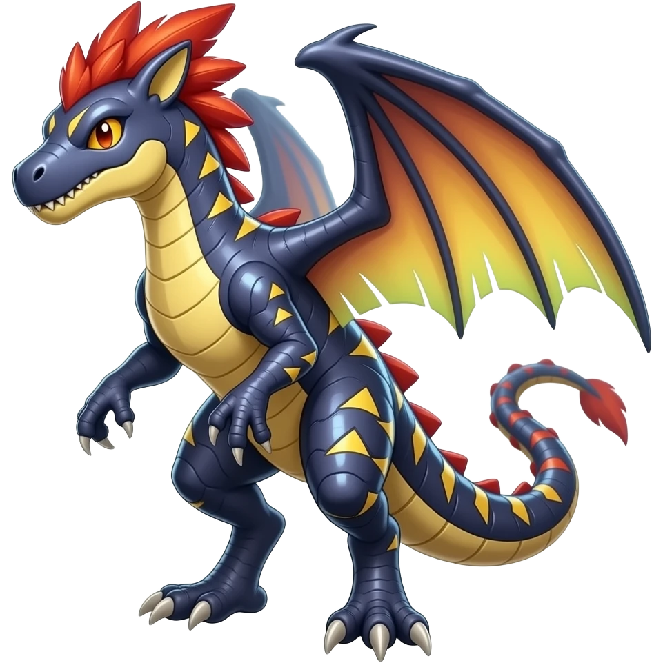 Shiny edgy cool badass Raptorik feathery spicy Furry scaly oily with neon-markings Salandit-Salamence-Ekans-Seviper-Rapidash-Salazzle-Fakemon-hybrid emoji