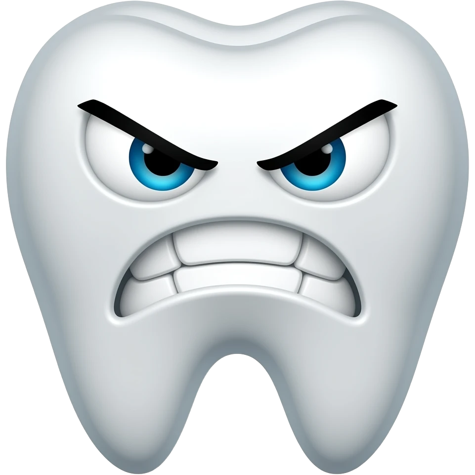 Angry tooth emoji