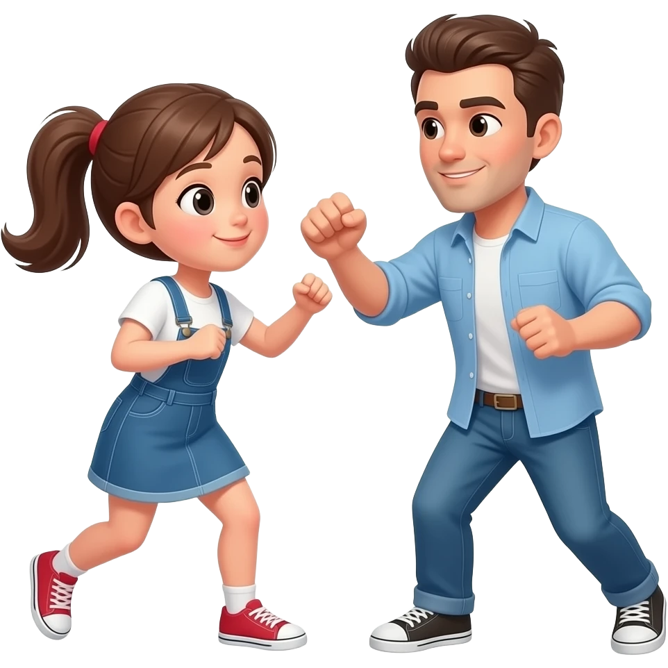Girl beating guy emoji