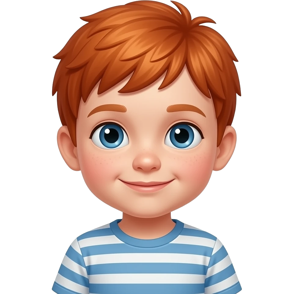 A little toddler boy with red hair very small boy emoji