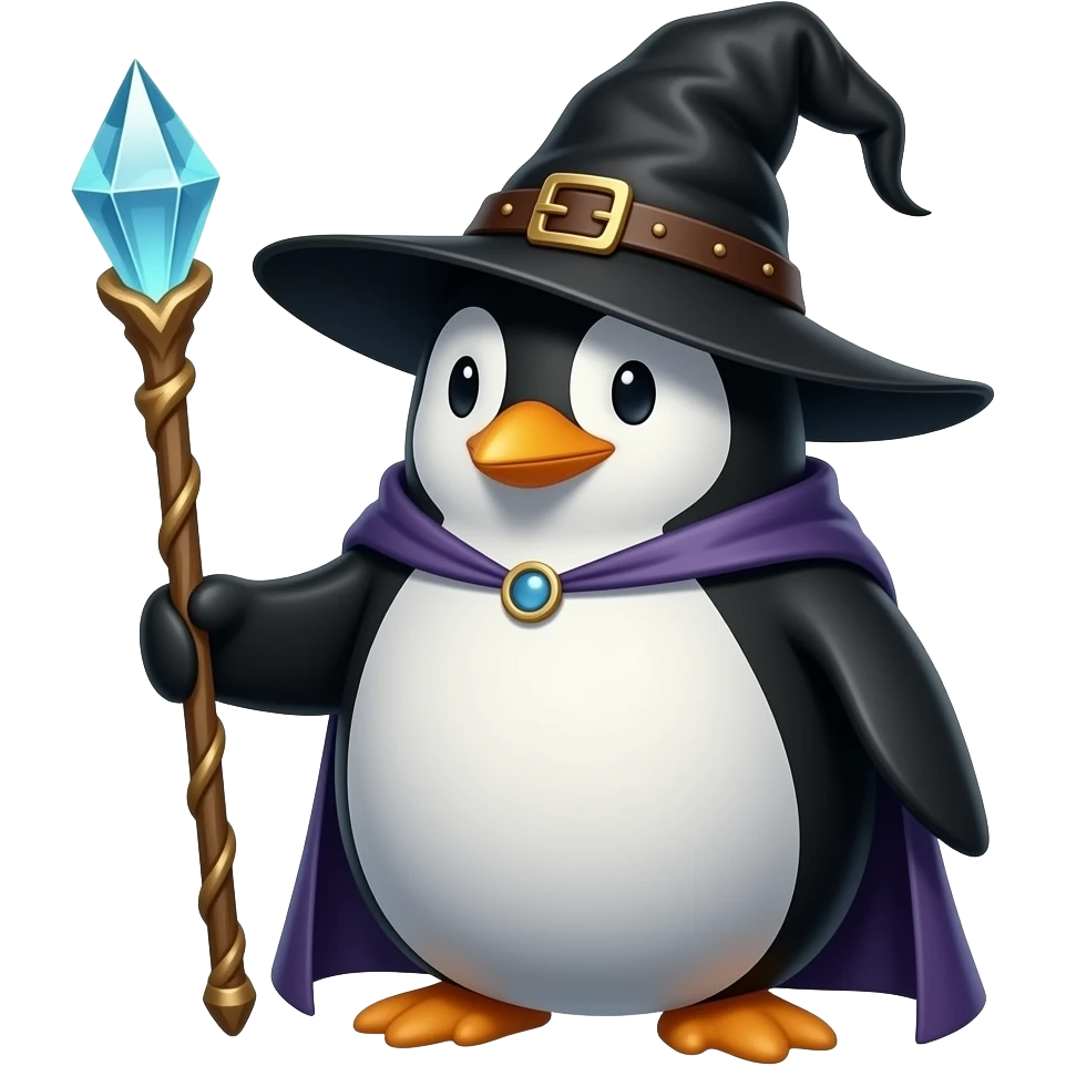 Penguin Wizard emoji