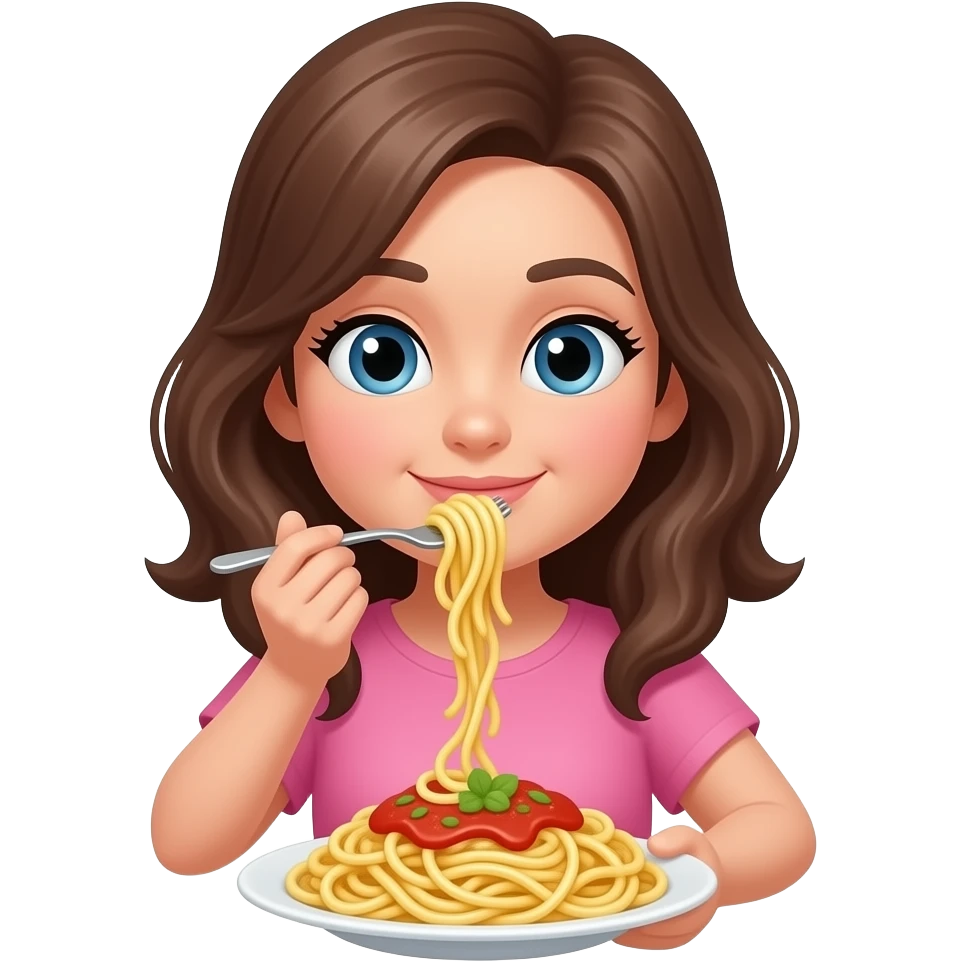 Women eating spaghetti emoji