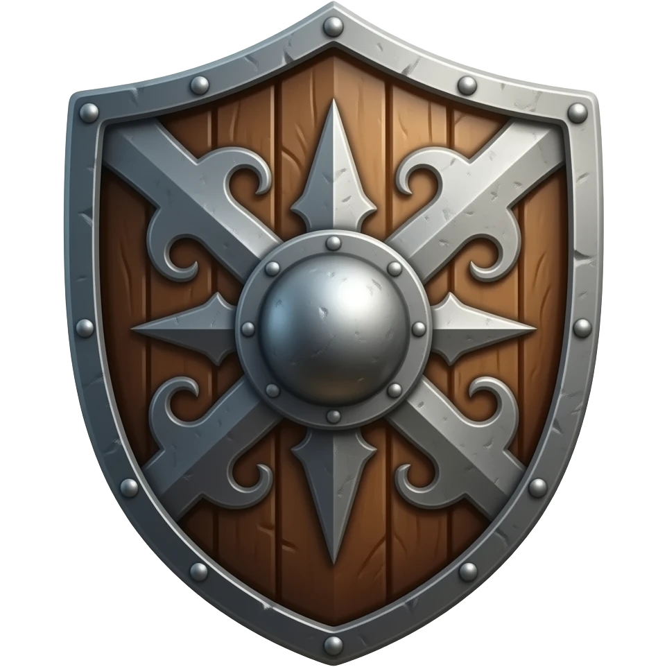 iron shield, patterned emoji