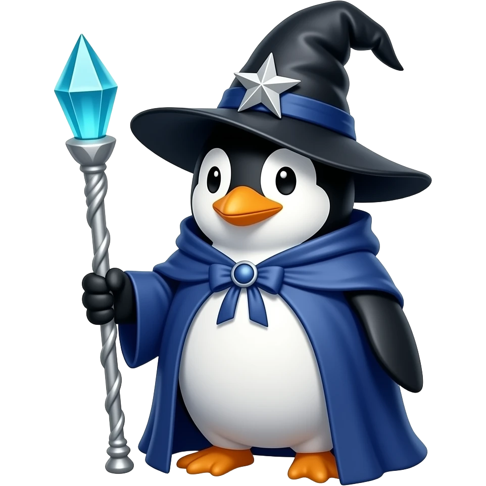 Penguin Wizard emoji