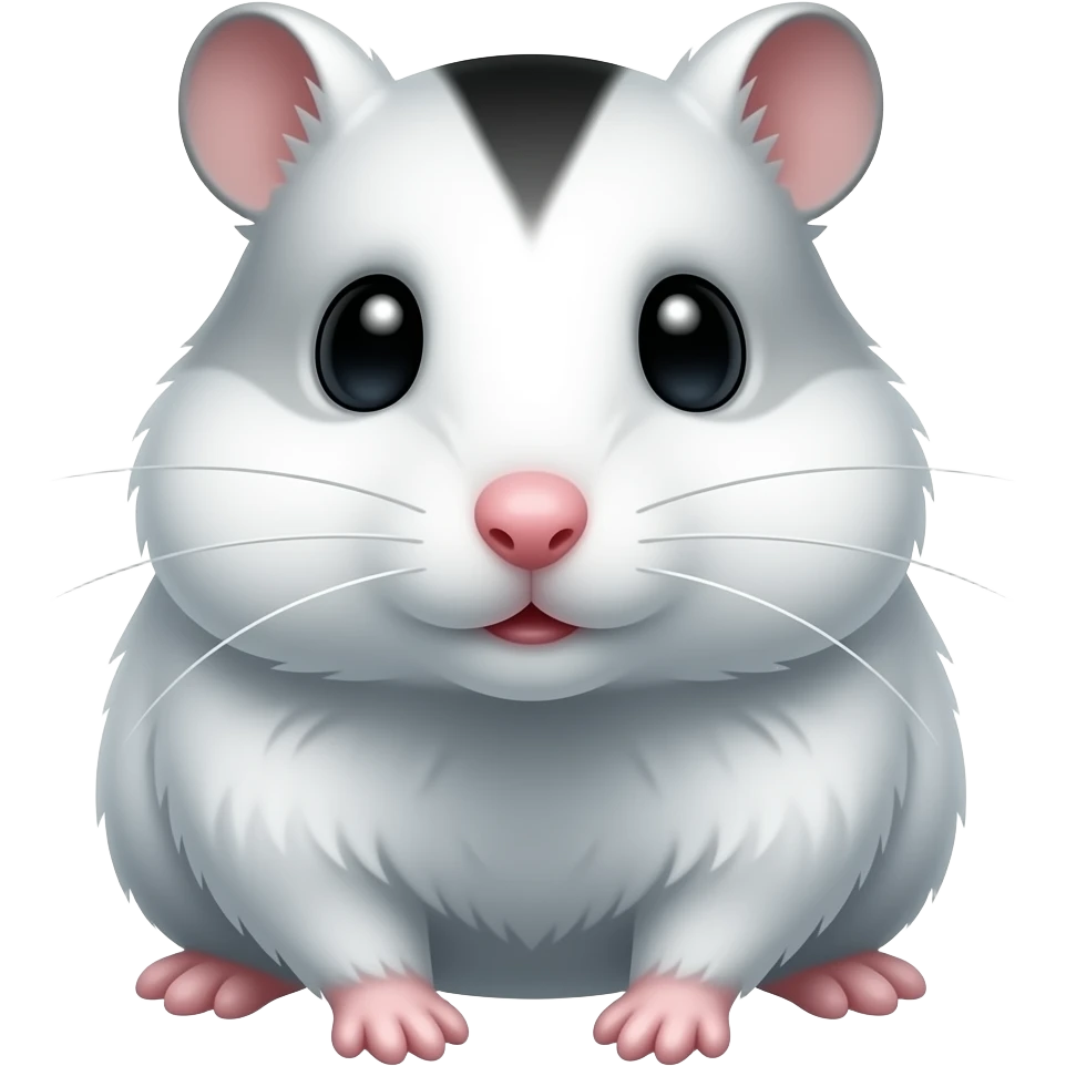 Hamster blanco con una raya negra atras emoji