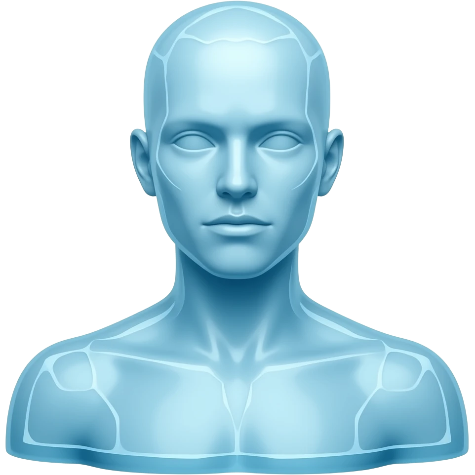 cartoon style less detailed frozen mannequin emoji