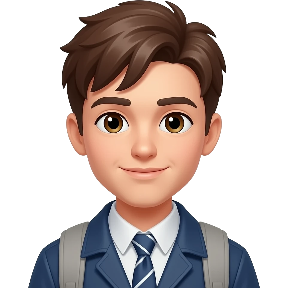 college boy with brown hair emoji