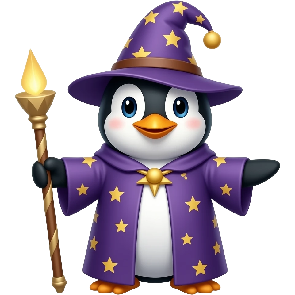 Penguin Wizard emoji