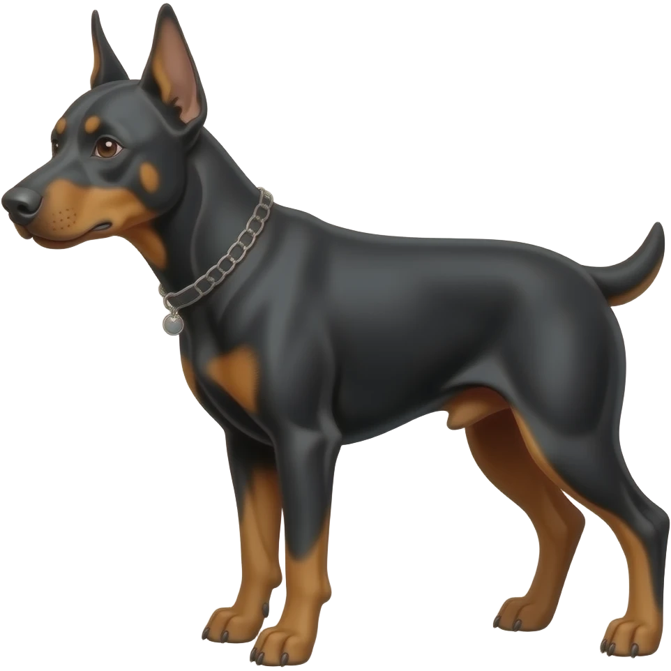 perro doberman haciendo popo emoji