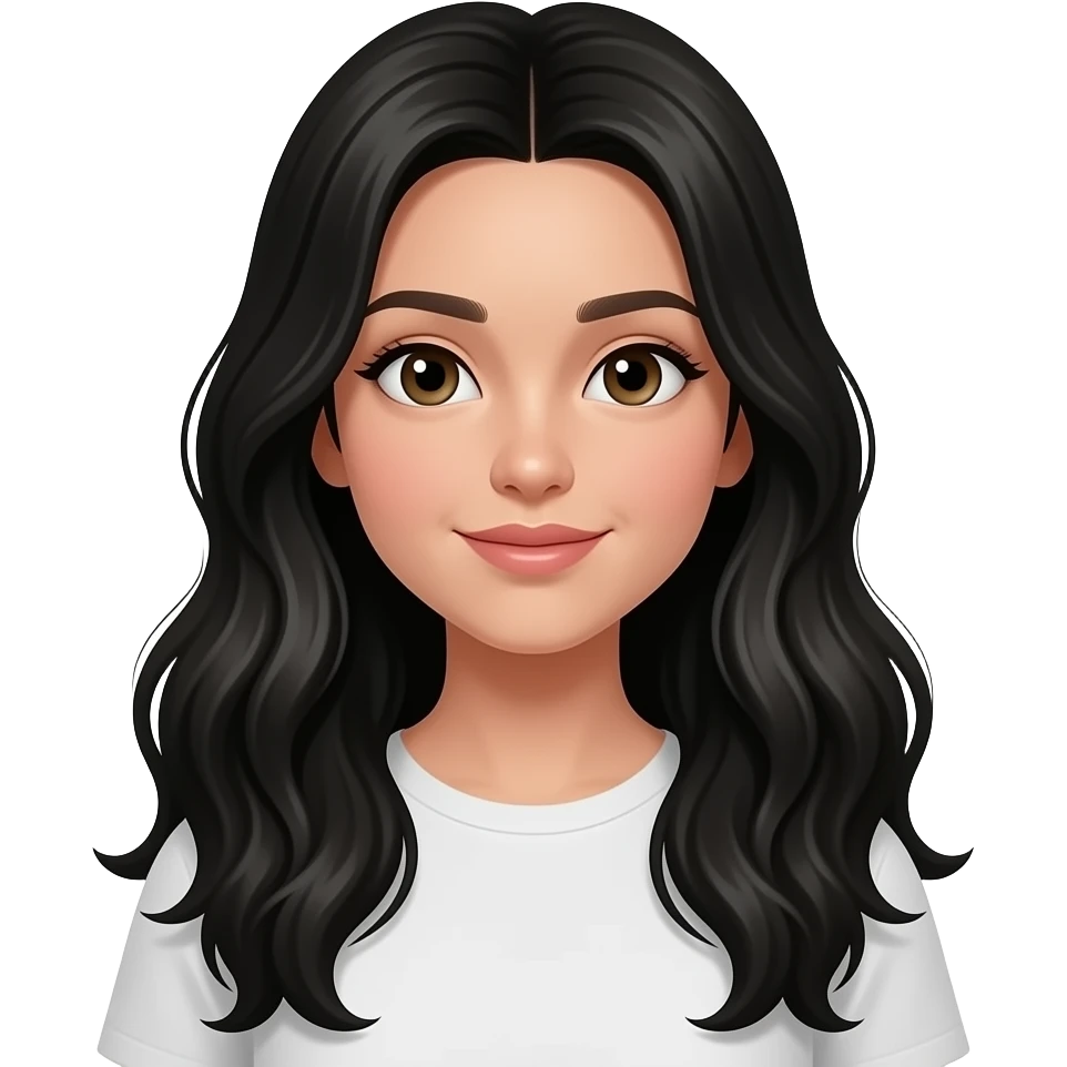 دختر با موی فر مشکی بلند تا کمر emoji