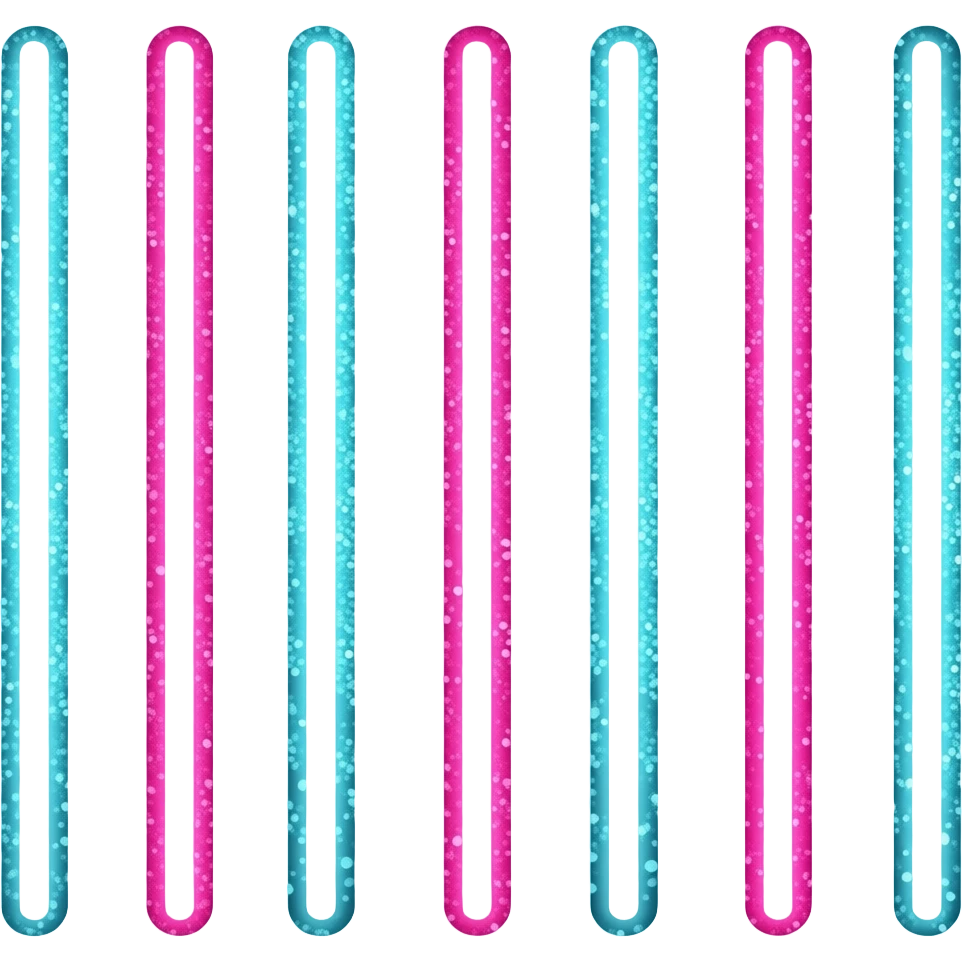 Thick pink, blue and white sparkly neon colored straight vertical lines emoji