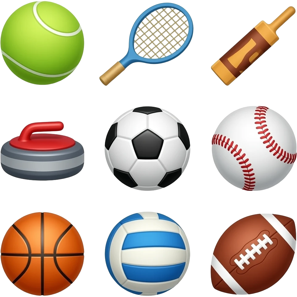 🛝🎾🏸🥍🏏🏑🏒🥌⚽⚾🥎🏀🏐🏈 emoji