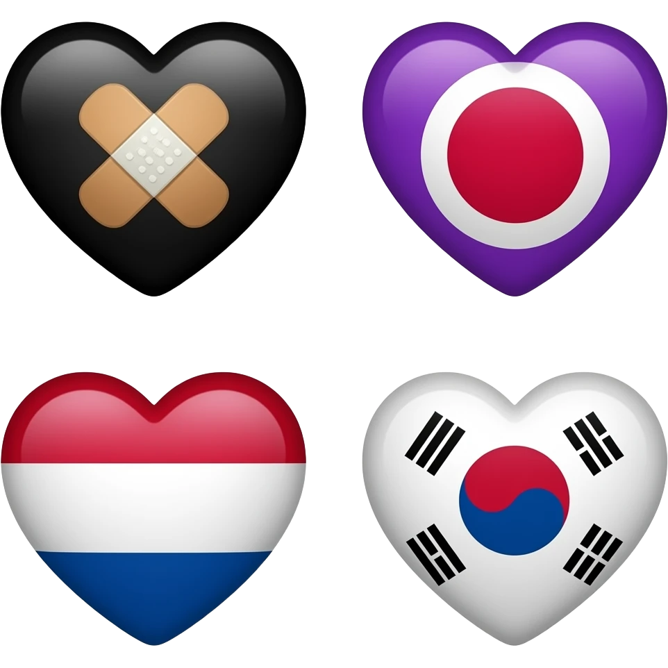 🫂❤️‍🩹🖤💜🇯🇵🇰🇷 emoji
