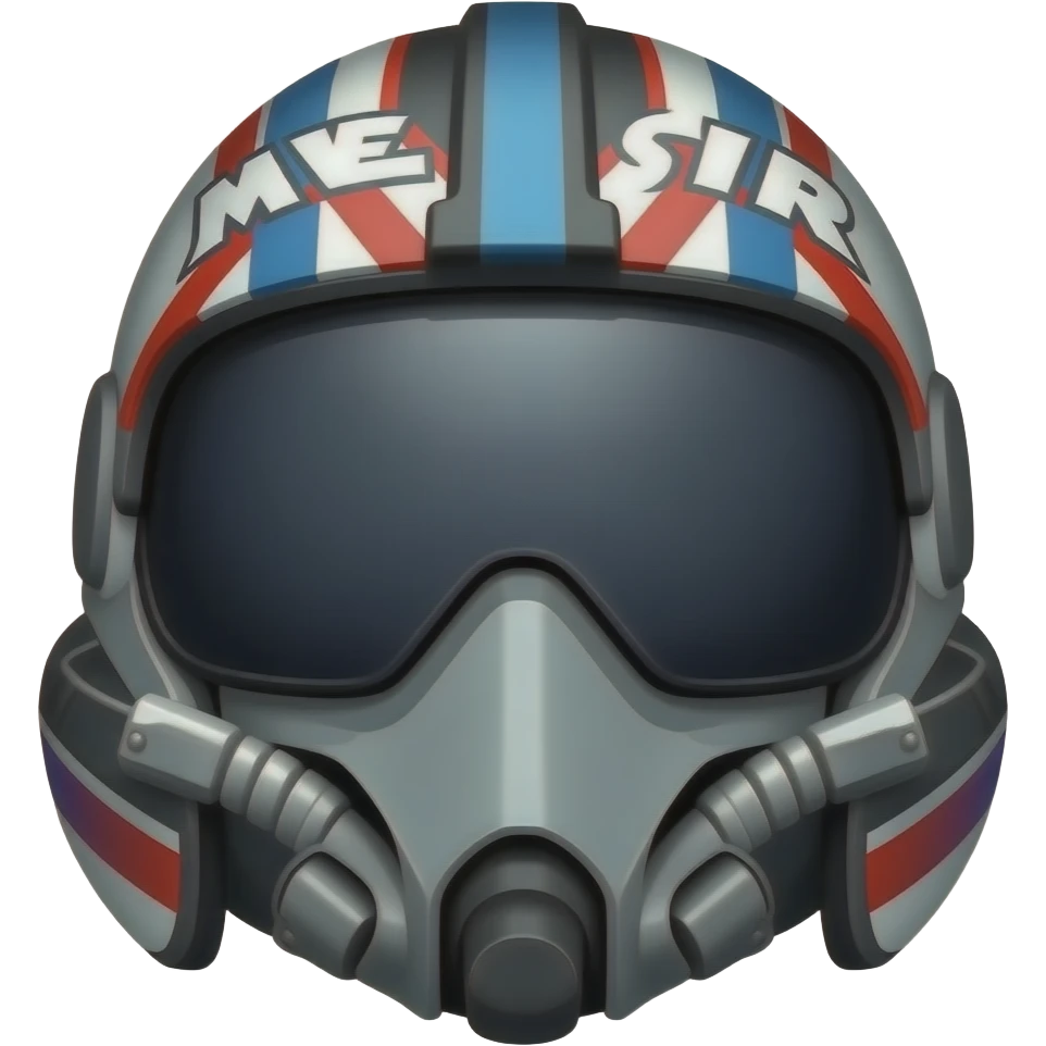 Fighter pilot helmet with maverick black font written on it change the colour to same as in the movie with earlyer pattern emoji