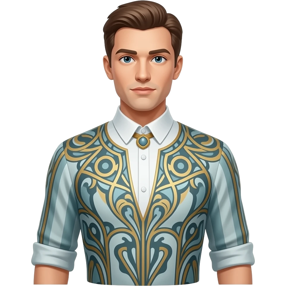 art nouveau dress guy mannequin with head emoji
